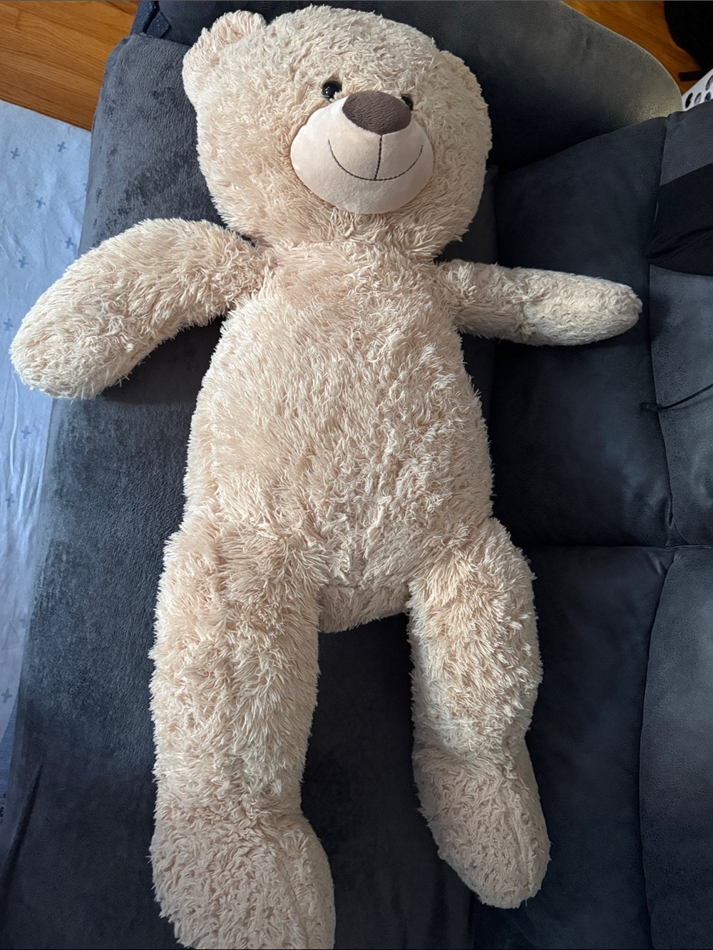 Express Plush Beige Teddy Bear - Soft Cream Fur